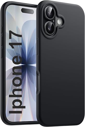 Image of SBMS Silicone Case for iPhone 17 6.3-Inch, Silky-Soft Touch Full-Body Protective Phone Case, Shockproof Back Cover for iPhone 17 (Black, iPhone 17)