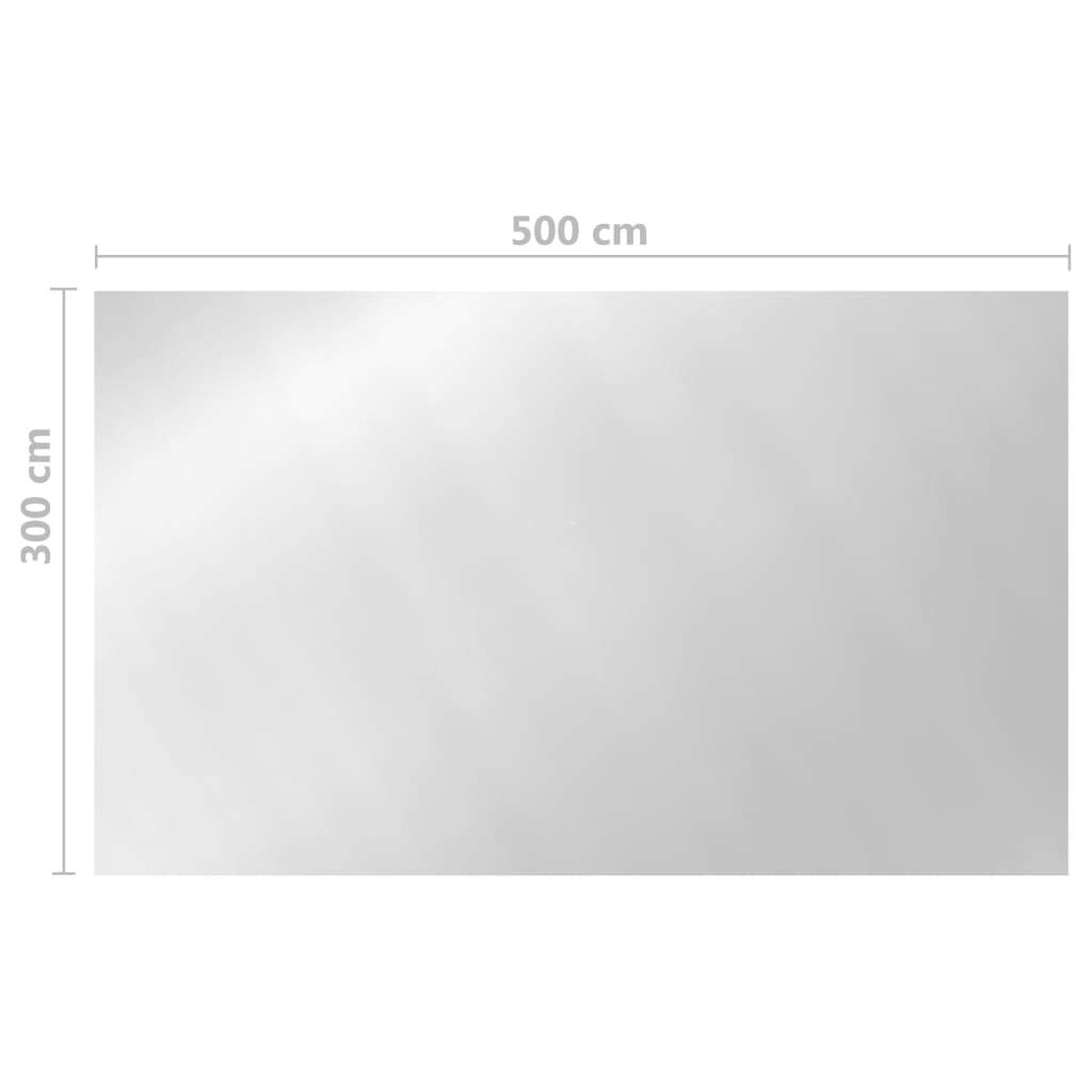 Dom i ogród, prostokątny pokrowiec na basen 500 x 300 cm PE srebrny