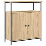 【Espace de rangement suffisant :】 cette armoire latérale offre un grand espace de rangement pour organiser les objets de la vie quotidienne et les garder à portée de main.