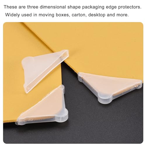 Image of uxcell 10Pcs Plastic Corner Protectors 10x95mm Triangle Shape Glass Corner Guards Cushion for Corner Protection of Glass, Mirror, Tile, White