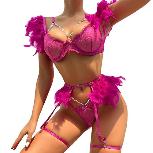 Lingerie érotique sexy ensemble chaîne métallique serrée body souple