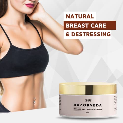 Razorveda Breast Destressing Cream for Women - With Hyaluronic Acid and Vitamin E | Body Massage Cream - 50gm - Image 4