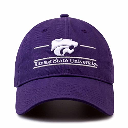 The Game NCAA Adult Bar Hat - Garment Washed Twill - Embroidered Design - Elevate Your Style and Show Your Team Spirit (Kansas State Wildcats - Purple, Adjustable)