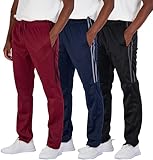 3 Pack: Mens Sweatpants Open Bottom Baggy Track Pants Active Athletic Workout Gym Training Tech Fleece Tapered Slim Tiro Tricot Wide Leg Sports Running Casual Quick Dry Fit Soccer Casual-Set 6,L