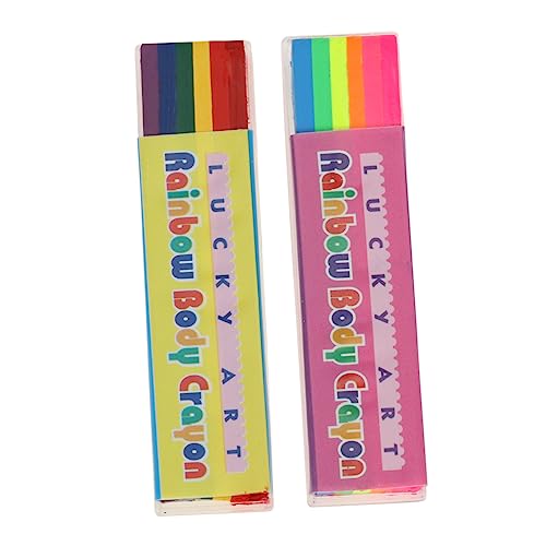 LALAFINA 2Pcs Body Paint Crayons Washable Face Makeup Pens for Crayons for Parties Halloween Carnivals Easy Removal with and Water