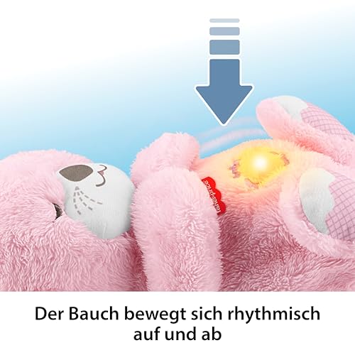Fisher-Price Baby-Spielzeug Schlummer-Otter, tragbare Pinke Plüsch-Spieluhr mit Atembewegungen und Lichtern für Neugeborene ab einem Alter von 0 Monaten, JLJ33 3