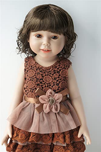 Jusuns Doll wigs JD260 11-12inch 28-30CM Short Smart Culry Synthetic mohair Doll wigs (Medium Brown, 11-12inch)