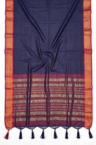 Image of SUPERLAXMI Womens Narayana Pattu Narayanpeth Cotton Silk Saree with unstitched blouse