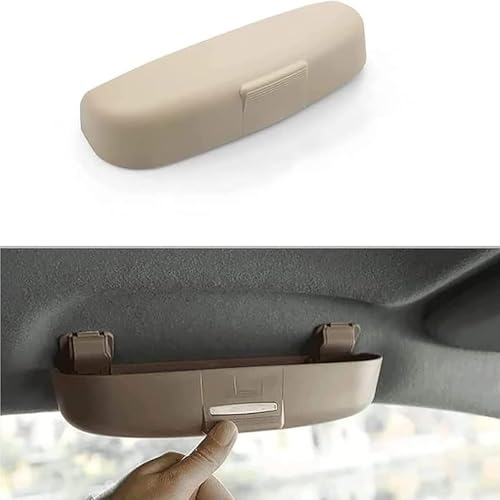 ZXAJDWNU Organizador De Gafas para VW Polo 6R 2010-2017, Soporte Universal para Gafas De Sol Estuche De Almacenamiento Accesorios Interiores, Beige