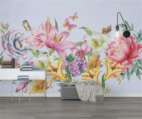 Papier peint 3D fleurs peintes à la main XLMING 200x140 cm pour salon