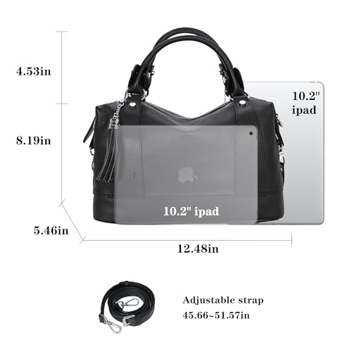 Image of HESHE Womens Genuine Leather Purse Satchel Tote Bags Ladies Real Leather Bags Crossbody Handbags