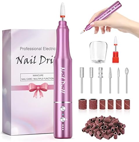 Electric Nail Drill Machine, 30000RPM Professional Cordless Electric Nail File for Acrylic Gel Nails, Portable Manicure Pedicure Polishing Shape Tools