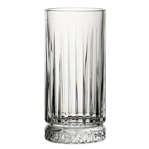 Image of Premium Crystal Water Glass Set of 6 - Highball Drinking Glasses Set for Home - Glass Set for Water Juice Shakes Mojito Cocktail Colddrinks (Stand Dimaond)