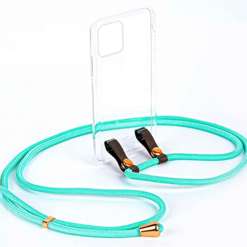 Chaîne de téléphone pour iPhone 13 mini moex avec coque turquoise cordon réglable