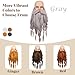 Honcloud Realistic - Novelty Viking Dwarf Pre-Styled Braided Fake Beard for Cosplay & Halloween(Gray)