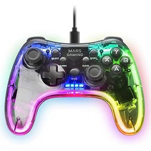 MGPC, Wireless Gamepad 2.4GPRO, Neon RGB, Dual Haptic Vibration, Analog Joysticks, Controller for PC, PS3, Mac, Switch, Switch 2, Raspberry Pi, Android, Trasparente - Controller - Immagine 3