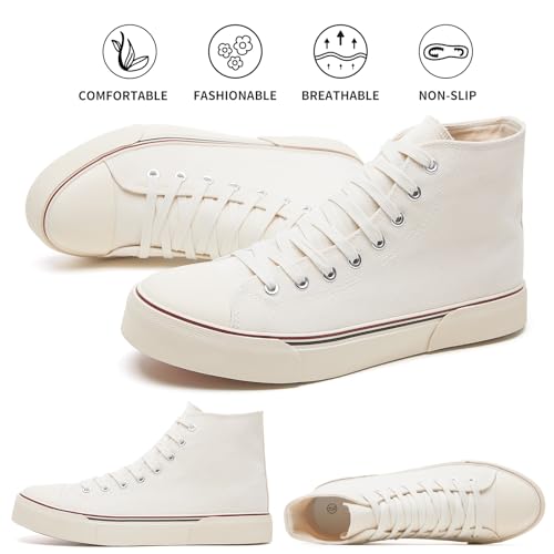 Image of hash bubbie High Top Canvas Sneakers Fashion Walking Shoes | high tops non slip on walking breathable casual comfortable lace up tennis shoes