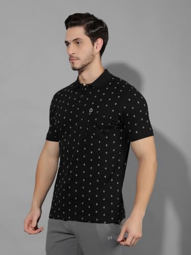 Image of Dollar Cotton Rich Fabric Printed Men's Polo T-Shirt | All-Over Prints | Embroidery Logo Branding on Pocket | Wide Array of Attractive Colours & Prints