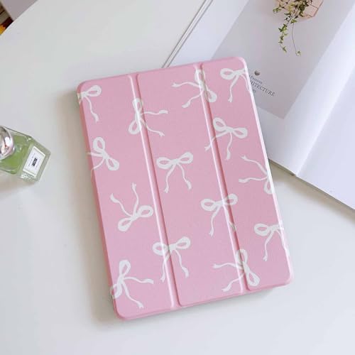 RQYDYZMJ Case for iPad 9th / 8th / 7th Generation (2021/2020/2019) 10.2 inch，Auto Sleep/Wake,Trifold Smart Stand Shockproof Cover Case for Women Girls (White Bow) by RQYDYZMJ - Used condition - Image 6