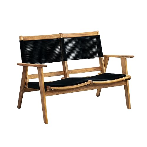 Aspect Living Monarch Loveseat Bench Mid Century Modern Wooden Bench