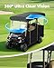 Golf Cart Cover Enclosure 4&6 Passenger, Golf Cart Cover for Yamaha Club Car EZGO, Waterproof 600D Oxford Rain Cover, Transparent Tail Light Panel, Foldable Door,4-Sided Clear Windows