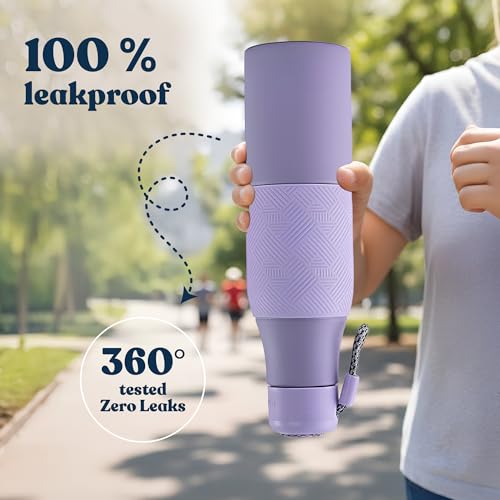 Image of Headway by Rabitat Burell Personalized Thermos Water Bottle | 1+1 Year Brand Warranty | Insulated Water Bottle | Hot Water Bottle | Triple Layer Vacuum, Hot & Cold up to 18 hrs | 750ml | Lavender Luxe