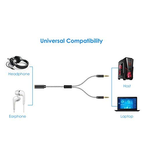 Cable divisor de audífonos 3.5mm con adaptador CTIA a OMTP miniatura 4