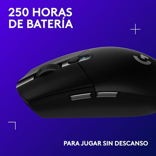 Miniatura 5 de Logitech G G305 Lightspeed Ratón Gaming Inalámbrico, Captor Hero 12K, 12,000 dpi, Ultra-Ligero, Batería de 250h, 6 Botones Programables, Memoría Integrada, PC/Mac - Negro