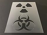 Biohazard #3 Stencil 10mm or 7mm Thick, Crafts, Tattoo, Symbol, Logo, Hazard 8'' x 10.5'' Sheet, 7mm...
