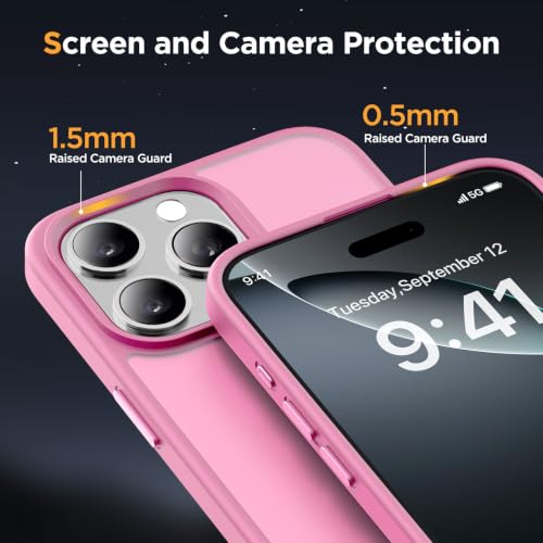 Image of Miracase Magnetic for iPhone 16 Pro Max Case, [Compatible with MagSafe] [Military-Grade Protection], Anti-Fingerprint, Slim Case for 16 Pro Max 6.9 inch- Light Pink