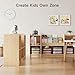 ONBRILL Montessori Shelf, Bookshelf and Toy Storage Organizer for Kids Room, Toddler 2-Tier Horizontal Wood Cube Bookcase, Furniture of Daycare, Nursery, Classroom, Kindergarten (Natural)