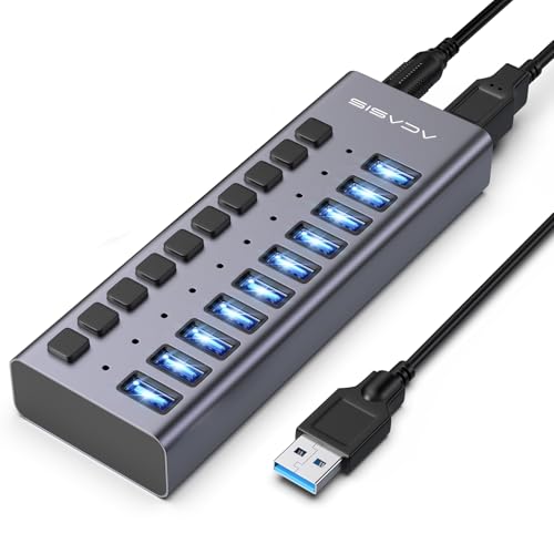 ACASIS Hub USB 3.1 alimenté à 10 ports avec vitesse de données 10...