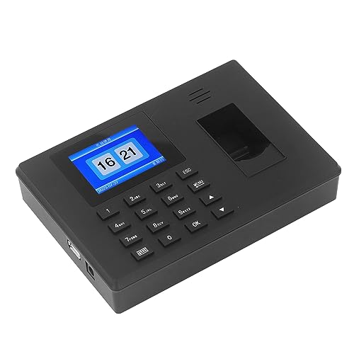 Fingerprint Time Attendance Machine Password Employee Checking in Recorder for Office Factories Hotel (US Plug)