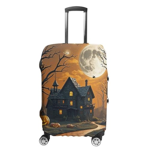 Spooky Halloween Luggage Cover, Elastic Luggage Protector Fits 19-32in Suitcases, Washable & Anti-Scratch Suitcase Cover for Men Women M