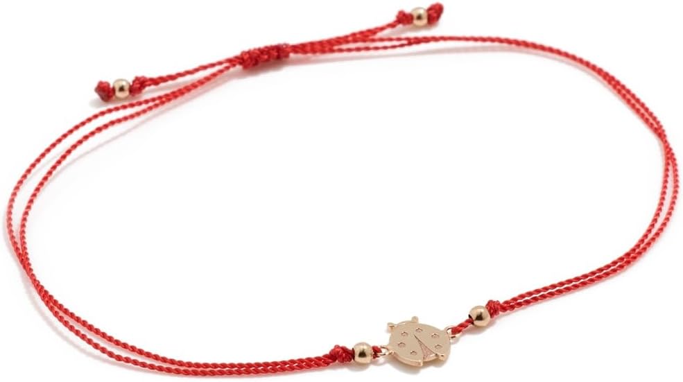 Zoe Chicco Women's 14k Gold Ladybug Cord Bracelet, 14k Yellow Gold, One Size