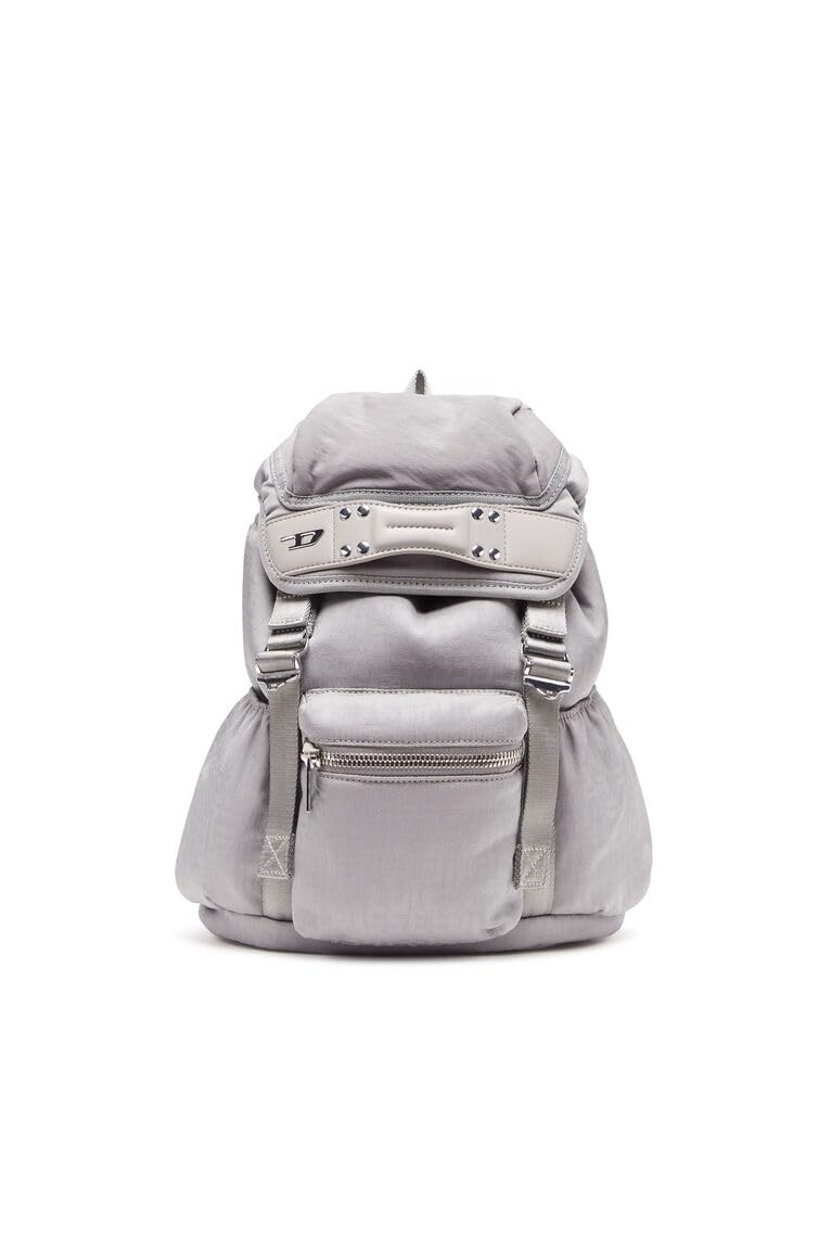 Diesel Damen Monogramm Nylon Mono S X Rucksack, Grau (Frost Gray)