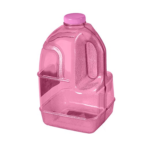 Geo Sports Bottles 1 Gallon BPA Free Reusable Leakproof Wide Mouth Sports Water Jug Bottle with Handle and 48mm Screw Cap (Pink)