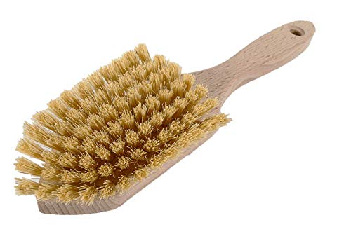 Valentino Garemi Scrub Brush â€“ Medium Strength Tampico Fiber Bristles to Clean Floor Wall Seams - Stone Concrete Ceramics Pool Cement Patio Bricks Travertine Slate â€“ Made in Germany