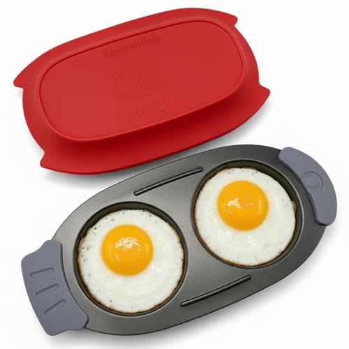 Eggssentials - Microwave Egg Cooker, Non-Stick Egg Fryer Pan with Silicone Lid, Egg Sandwich Maker...