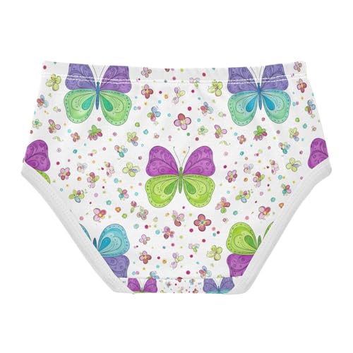 Whimsical Butterflies Purple Toddler Girls Underwear, Girls' Cotton Brief Underwear, 2T–8 Years2