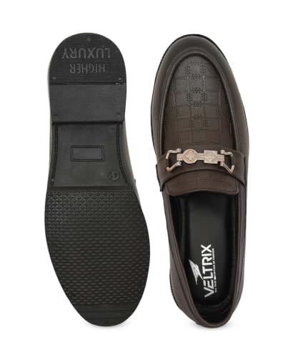 Image of VELTRIX Men's Premium Patent Leather Finish Formal Loafers | Horsebit Buckle Slip-On Shoes | Comfortable Office, Party, Wedding & Business Dress Shoes Aldo DIY Softy