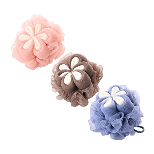 ARTSEWPLY 3Pcs Shower Loofah Sponges Soft Exfoliating Bath Towels for Body Cleansing Random Flowers for and Daily Use