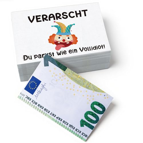 Anruzon Lustige Strafzettel für Falschparker Auto Gadgets, schlecht geparkt grün 100€ Geldschein-Design - Scherzartikel für Autofahrer Falschparker Karten - Du parkst wie ein...