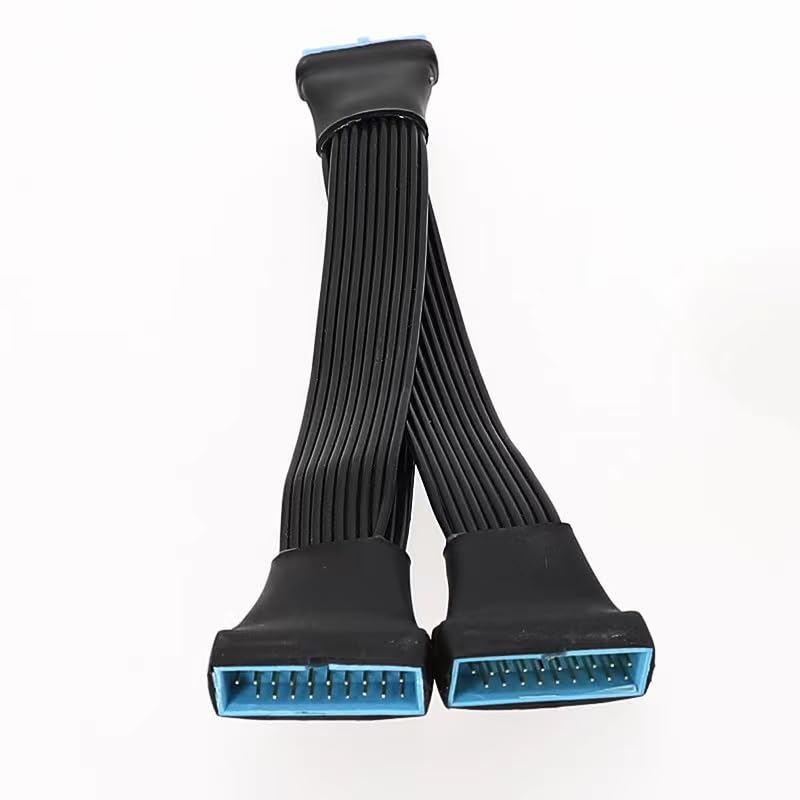 ZHENGPEG 1pcs USB3.0 Computer Motherboard Extension Cable, 19/20Pin Motherboard Connection Cable 1 a 2 Y-Splitter (5,9 pollici)