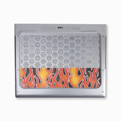Image of Glossy Glitter Laptop Skin Compatible with Alienware X16 R2 (2024) - Hot Flames - Premium 3M Vinyl Protective Wrap Decal Cover - Easy to Apply | Crafted in The USA by MightySkins