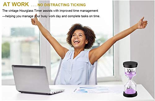 Suliao Hourglass Sand Timer 10 Minute: Plastic Sand Clock, Purple Sand Watch 10 Min, Large Reloj De Arena 10 Minutos, Colorful Hour Glass Sandglass For Kids, Games, Classroom, Kitchen, Decorative #TOP3