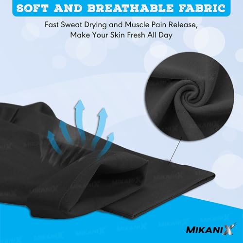 Image of MIKANIX Unisex Full Face Mask | Balaclava Black + Hand Protective Syntetic Arm Sleeve for Bikers Riders, Cyclists and Outdoor Workers to Protect from Dust and UV Rays