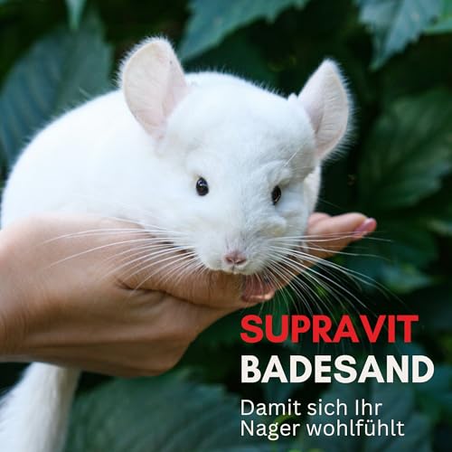 Supravit Chinchilla Sand fein | 5kg feiner Badesand | Staubfreier Sand | Sandbad für Hamster | Nagerbadesand für Chinchilla, Degu, Gerbil, Farbmaus, Kleintiere