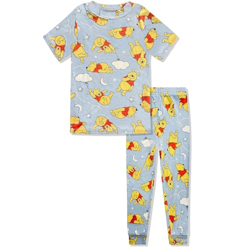 Disney 2 Piece Pajama Set - Mickey, Minnie, Pooh - Toddler Boys & Girls PJ Set, Short Sleeve Shirt & Pants - Official License