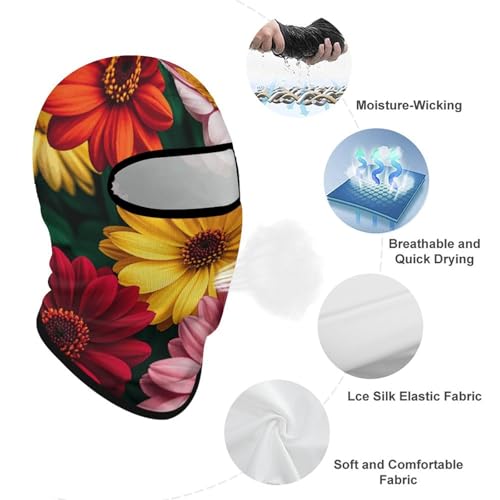 Balaclava para hombre y mujer, máscara para esquí, jardín y flores, cubreboca completo para ciclismo miniatura 3